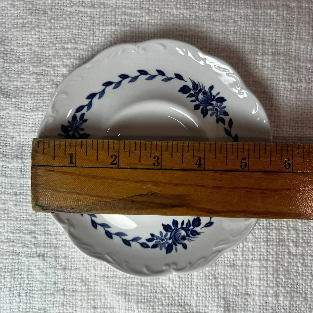 Vintage J.‎ & G. Meakin Ironstone China Tea Saucer Set 4 Dresden Blue 5.5" Plate - Picture 7 of 7